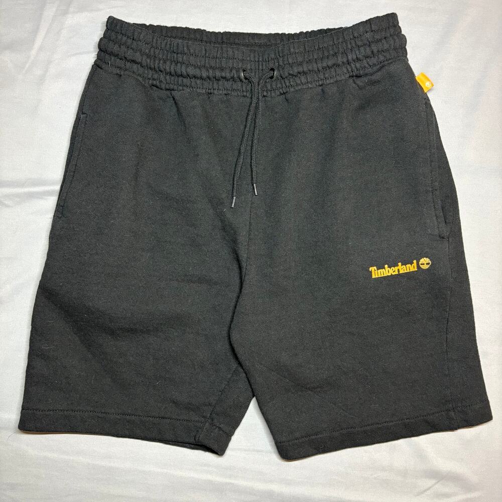 Timberland mens black stack logo sweat shorts